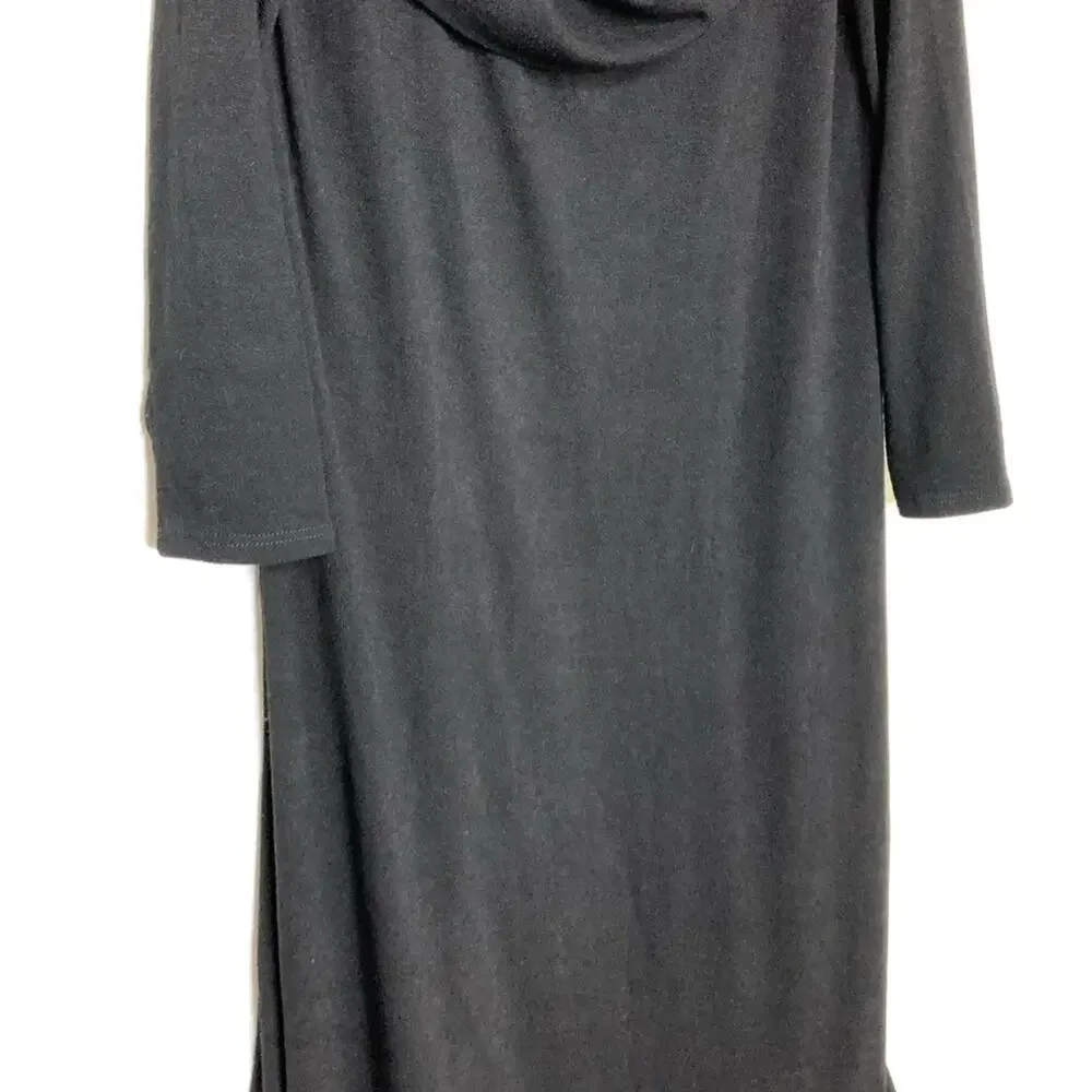 Soft Surroundings black cowl neck knit midi dress size Petite Large PL